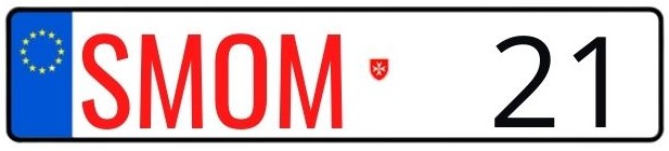 A sample of a license plate Sovereign Military Order of Malta