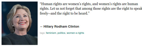 Hillary Clintons Rede 1995 zu 25 Jahre Woman Right