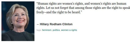 Hillary Clintons Rede 1995 zu 25 Jahre Woman Right