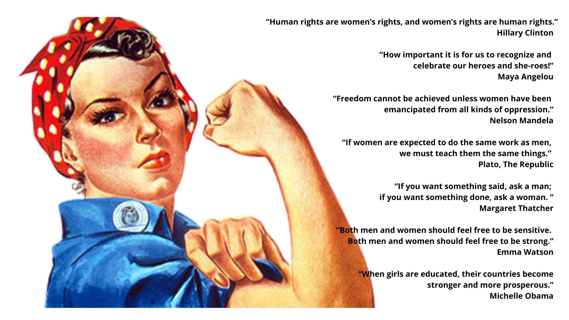 Famous women stand up for women's rights; international women's day quotes