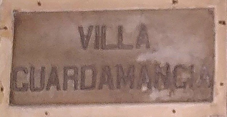 The sing with the house name from Villa Guardamangia