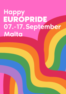 Plakat Europride auf Malt 7.-17. September 2023