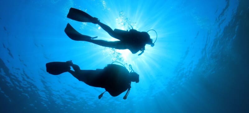 Two diver underwater