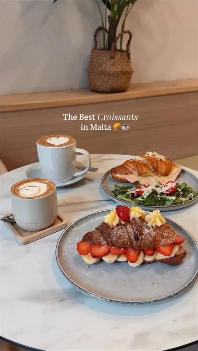 If you’re on the hunt for the most delicious croissants, this spot in Gzira is a must! 🥐☕️📍 @nowwmalta✨ One of our absolute favourites, and trust us, you need to try their classic pastry cream croissant. Pure heaven! 🤤Coffee Shop | Malta Eats | Coffee Malta | Breakfast Places Malta | Brunch spots in Malta | Travel Malta | Travel Tips | Breakfast Malta | cafes in Malta | Breakfast in Gzira