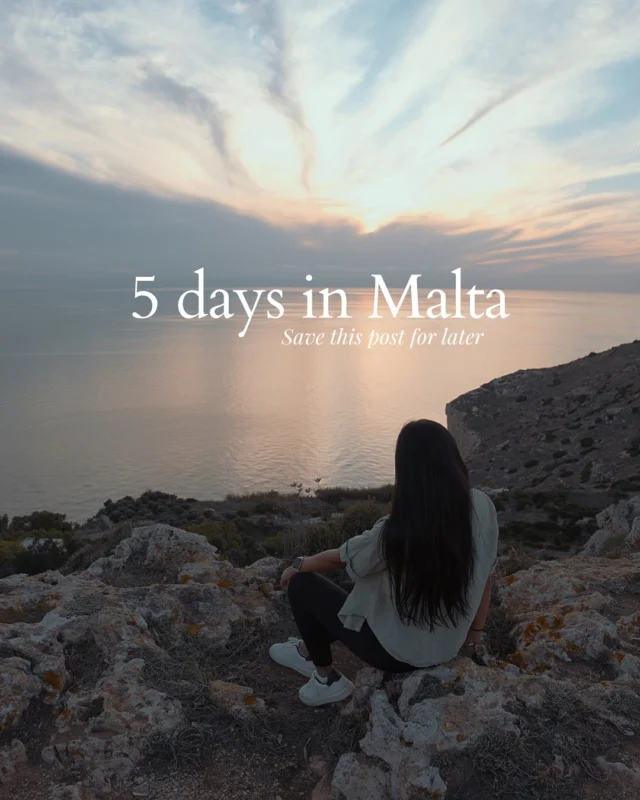 Save this 5-day itinerary for your next trip to Malta! 🤍👉 Before diving in, comment “Malta” and we’ll send you our free travel guide, full of local tips and peaceful spots!You don’t need weeks to fall in love with Malta, even 5 days are enough to see its most beautiful places.📌 Best explored with a rental car for full flexibility.Boat trips are possible all year round, but it really depends on the weather; the sea needs to be calm for safety. Be sure to bring a waterproof jacket and comfortable shoes.Winter is actually perfect for picnics by the beach or on the cliffs, with amazing views and sunsets you’ll never forget.Follow us for more Malta travel inspiration 🌿